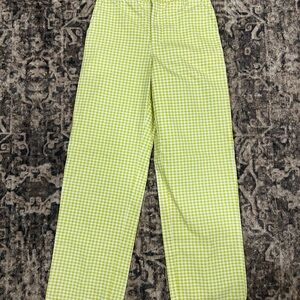 Aritzia Sunday Best Lime Checkered Chinos